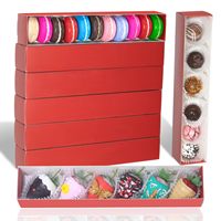 Boîtes en carton kraft rouge haut de gamme de qualité supérieure avec gaine en plastique pour emballage de dessert au chocolat pour biscuits