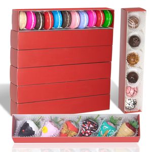 Boîtes en carton kraft rouge haut <span class=keywords><strong>de</strong></span> gamme <span class=keywords><strong>de</strong></span> qualité supérieure avec gaine en plastique pour emballage <span class=keywords><strong>de</strong></span> dessert au <span class=keywords><strong>chocolat</strong></span> pour biscuits - Product Image 4