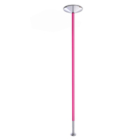 Barre de danse rose pour strip-teaseuse, en acier et silicone durables, réglable et extensible de 217 cm à 270 cm, pour usage domestique en intérieur