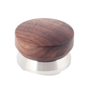 Classic Solid Wood Handle Espresso Distribution Tool Stainless Steel Coffee Leveler - Product Image 1