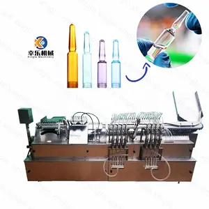 8 İğneler 1-2ml otomatik küçük ampul yapma makinesi ampul flakon cam plastik ampul dolum dolum ve sızdırmazlık makinesi