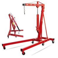 Grue d'Atelier Mobile Hydraulique Pliable 2 ou 3 Tonnes pour Moteur, Chariot Élévateur ou Pont de Levage pour Atelier Automobile, Fabrication Chinoise