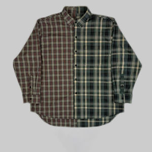 Abbigliamento da uomo all'ingrosso con bottone Plus Size camicie a quadri 100% cotone a manica <span class=keywords><strong>lunga</strong></span> Patchwork camicie di <span class=keywords><strong>flanella</strong></span> - Product Image 3