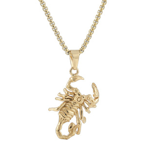 Yunnique – pendentif Scorpion en acier inoxydable, couleur argent et or, collier en forme d'animal pour hommes et femmes, chaîne de 3.0x60cm, 122047 - Product Image 5