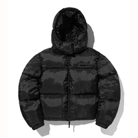 Blouson d'hiver matelassé réversible personnalisé pour homme avec fermeture éclair, capuche et doublure thermique, en duvet côtelé et chaud