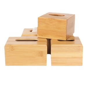 Wooden Tissue <b>Box</b> Bamboo Natural Finish For Home Hotel Restaurant Use With Logo Printing Option - Product Image 3