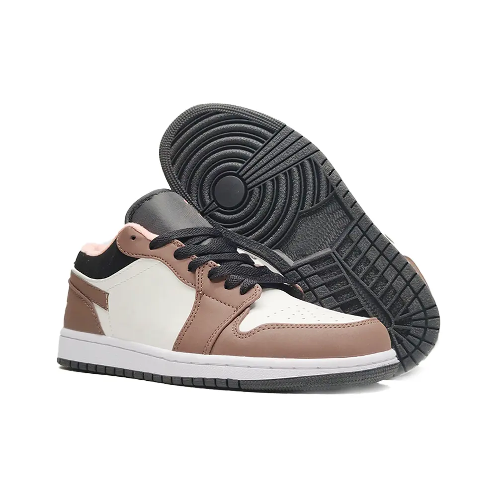 Top Quality SE AJ 1 Basketball Toe Layer Leather Brown Mocha Small Barb Casual Sneakers Men's Shoes