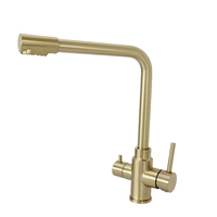 Robinet de cuisine en acier inoxydable 304 doré avec filtre, 360 °   Robinet mélangeur pivotant chaud/froid