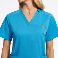 Uniforme d'hôpital à manches courtes pour femme, pantalon de jogging bordeaux, bleu ciel, blanc, uniforme médical d'infirmière, tenue de travail élégante pour clinique et chirurgie