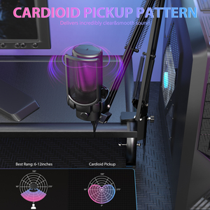 Thương hiệu mới giá rẻ cardioid RGB USB chơi game Microphone với máy tính để bàn ARM Stand Kit cho <span class=keywords><strong>PC</strong></span> máy tính ghi âm podcast - Product Image 4