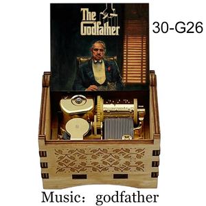 Carillon in Legno Il Padrino, Scatola Musicale Automatica a Carica Manuale, Giocattolo all'Ingrosso, Regalo di Compleanno per Bambini, Decorazione per Feste e Casa - Product Image 5