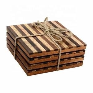 Sous-verre en bois à trois types, tapis et tampons sous-verres pour tasse, Logo de couleur personnalisé, hôtel de luxe, mariage, vente chaude quantité minimale de commande - Product Image 5