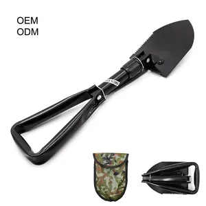 Oem Odm Duurzaam Tool Tactical Survival Tuin Camping Outdoor Multifunctionele Drie Opvouwbare Schop Spade Met Handvat