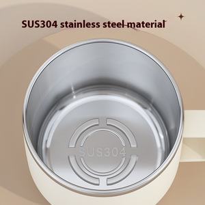 <span class=keywords><strong>Mug</strong></span> à café isotherme à double paroi en acier inoxydable 304 avec logo personnalisé, couvercle anti-fuite et poignée pour le bureau, les voyages et les cadeaux - Product Image 3