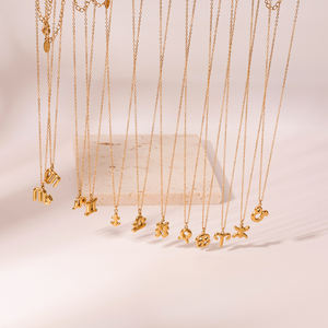 Collana con ciondolo 12 stelle zodiacale con ciondolo in acciaio inossidabile 12 in acciaio inossidabile - Product Image 5