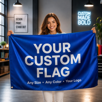 Drapeau en polyester 3x5 double face, grande taille, personnalisable, imprimé numériquement, pour extérieur – Livraison rapide – Offre spéciale
