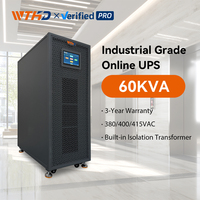 Onduleur industriel basse fréquence 60 kVA en ligne triphasé 10 kVA 15 kVA 20 kVA 60 kVA avec carte SNMP et transformateur