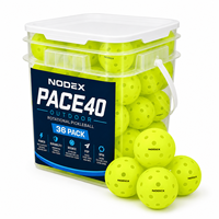 NODEX Lot de 36 balles de pickleball portables, personnalisées, à bon rebond, 40 trous, légères, thermoformées par rotation, pour l'entraînement