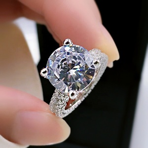 925 Wholesale Sterling Silver Cz <strong>Stone</strong> 5AAAAA Wedding Rings Custom Engagement Eternity Jewellery Rings - Product Image 3