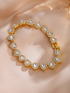 Ensemble de bracelets de plage étanches en acier inoxydable plaqué or 18 carats avec certificat CE ROHS, bijoux d'été en forme de cœur pour femmes, <span class=keywords><strong>cadeau</strong></span> fête <span class=keywords><strong>des</strong></span> Mères - Product Image 6