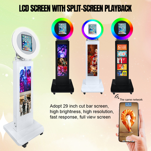 Borne photo selfie pour iPad avec anneau lumineux RGB sur pied et écran LCD <span class=keywords><strong>29</strong></span> pouces pour entreprises de location - Product Image 5