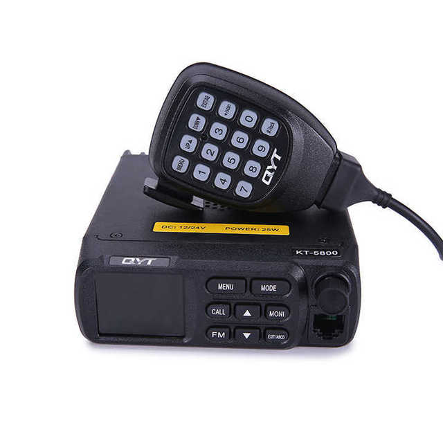 12V/24V QYT KT-5800 Dual Band Quad-Standby VHF UHF 25W Mini Car Ham Radio Transceiver Mobile Truck KT5800 Vehicle Radio