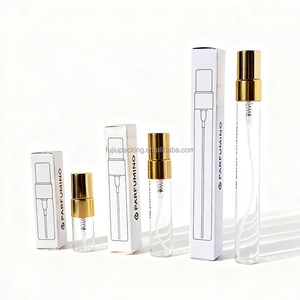 Boîte d'emballage en carton avec logo personnalisé, flacon de parfum <span class=keywords><strong>vide</strong></span>, 2 ml, 3 ml, 5 ml, 10 ml, mini boîte d'échantillon de parfum, boîte de parfum, 3 pièces - Product Image 1