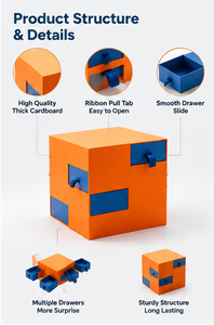 Custom Cardboard Storage <b>Units</b> <b>Drawer</b> Combinations Space Saving Design for Office Supplies <b>Small</b> Items Modular Storage Box - Product Image 2