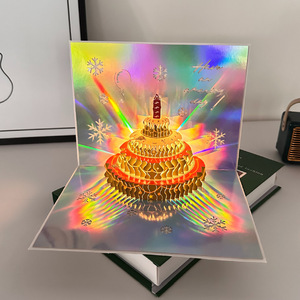 Carte de vœux musicale pop-up 3D holographique pour <span class=keywords><strong>anniversaire</strong></span>, carte de vœux découpée au laser avec motif flocon de neige, cadeau d'<span class=keywords><strong>anniversaire</strong></span> unique - Product Image 6