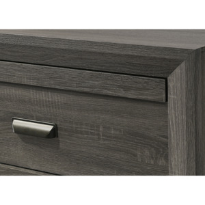 Contemporary Nightstand <b>End</b> <b>Table</b> With Two Drawers Rustic Gray Finish Bedroom Wooden Furniture - Product Image 4