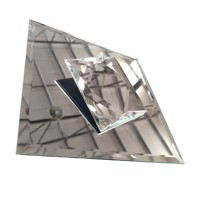 Miroir mural en verre biseauté gravé Art Déco fait sur mesure, décoratif, fait à la main, épaisseur 5,0 mm