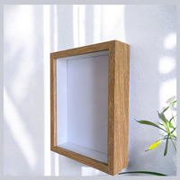 Bingkai Kotak Bayangan 3D Dalam dari MDF Walnut 10 inci 9x9 inci 8x8 inci dengan Plexiglass Hitam Putih, Potongan Presisi, Logo Kustom, Modis, Modern, dan Tahan Lama