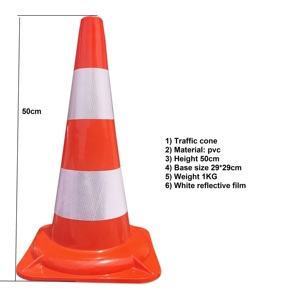 PVC réfléchissant blanc de 50 cm/20 pouces, matériau flexible en PVC rouge pour la sécurité routière - Product Image 2