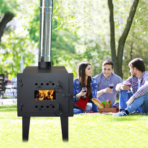 Réchaud de Camping Portable, <span class=keywords><strong>Mini</strong></span> <span class=keywords><strong>poêle</strong></span> <span class=keywords><strong>à</strong></span> <span class=keywords><strong>bois</strong></span> <span class=keywords><strong>en</strong></span> <span class=keywords><strong>fonte</strong></span> d'extérieur avec cheminées - Product Image 1
