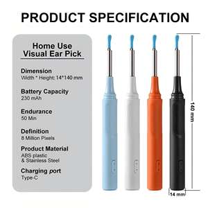 Nettoyeur d'oreille visuel intelligent personnalisé, outil de retrait de cire, bâtons <span class=keywords><strong>otoscope</strong></span>, endoscope Ip67, bâton de cueillette d'oreille, <span class=keywords><strong>mini</strong></span> caméra, soins de santé - Product Image 5