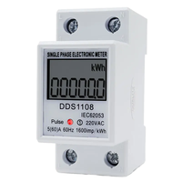 Compteur d'énergie numérique LCD monophasé sur rail DIN électrique ouvert, consommation d'énergie, compteur d'énergie kWh, AC 230V 50Hz, classe de précision