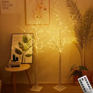 شجرة بيرش LED ، 8 أوضاع مع جهاز تحكم عن بعد ، ديكور خارجي ، شجرة عيد الميلاد مع أضواء ليد