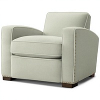 Fauteuil contemporain en peau de mouton avec pieds en bois et dossier à tiges pour salon et salle à manger, taille et couleur personnalisables