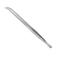 Pince d'alimentation en acier inoxydable pour animaux, tête coudée, manche allongé, pince pour animaux de compagnie, oiseaux, reptiles, pointe antidérapante