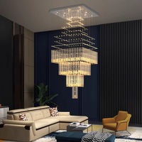 Lustre en cristal personnalisé de grande taille en or pour la décoration de restaurants, d'hôtels et de mariages, lampe suspendue pour plafond, globe