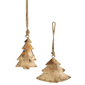 Elegant Handmade Rustic Metal Christmas Tree <b>Wall</b> Hanging Sculpture 2Pcs Holiday Home Decor Living Room <b>Ornament</b> - Product Image 1