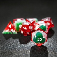 Lot de 7 dés polyédriques en résine de pastèque à bords tranchants, faits à la main, pour DND TTRPG Dungeons & Dragons, fournitures de jeux de société