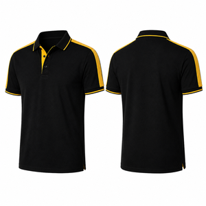 Custom Men Contrast Black And <b>Yellow</b> <b>Polo</b> <b>Shirt</b> Performance Short Sleeve Golf Business Casual Uniform Breathable Collared <b>Shirt</b> - Product Image 3