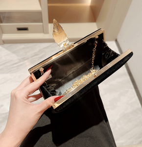 Pochette de soirée en velours <span class=keywords><strong>noir</strong></span>, sacs de fête pour mariage et demoiselles d'honneur, vente en gros, petite pochette de soirée de luxe à chaîne pour femme - Product Image 6