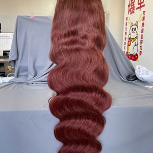 33 #   วิกผมบราซิลสีน้ำตาลแดงประกายแดงแบบลอนยาว  พร้อมเชือกผูกด้านหน้า  ทำจากผมแท้ 100%  แบบเรมี่  มีผมเบบี้แฮร์  สำหรับเชือกผูกแบบใส - Product Image 2