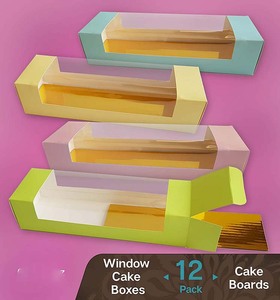 Cajas para Pasteles Cookeezz Couture - Caja para Pasteles con Ventana de Color, 12 x 3.75 x 2.75 Pulgadas, Apertura Automática, Ideal para Panadería, Pasteles, Cupcakes - Product Image 4