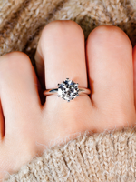 Bague en argent massif avec moissanite 1-5 carats, certificat GRA, VS D, personnalisable, style solitaire classique, taille ovale, bijoux de fiançailles