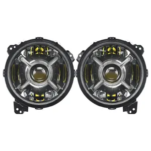 ไฟหน้า LED ขนาด9นิ้วพร้อมรัศมีสำหรับ<span class=keywords><strong>2018</strong></span> 2019 2020รถ Jeep Wrangler Jl Gladiator พร้อมไฟวิ่งกลางวัน - Product Image 1