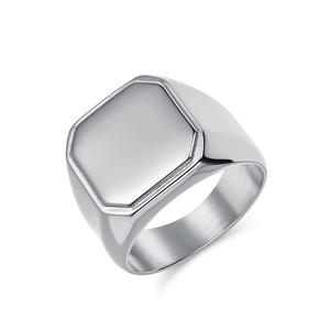 Men's Geometric Stainless Steel <b>Ring</b> Gold Black Silver Square Fashion Jewelry Gift Occasion K-R1023 - Product Image 5