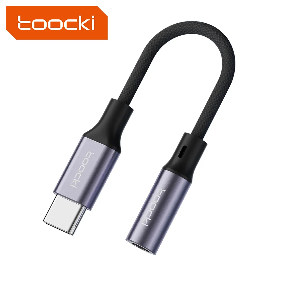 Toocki Bộ Chuyển Đổi Aux Loại C Sang 3.5MM Tương Thích Hoàn Toàn Với Các Thiết Bị Điện Thoại Loại C Cáp Âm Thanh Tai Nghe Chất Lượng Âm Thanh Hi-Fi